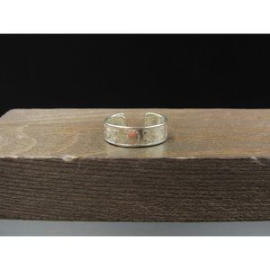 Size 3 Sterling Silver Worn Sun And Stars Toe Band Ring Vintage Statement